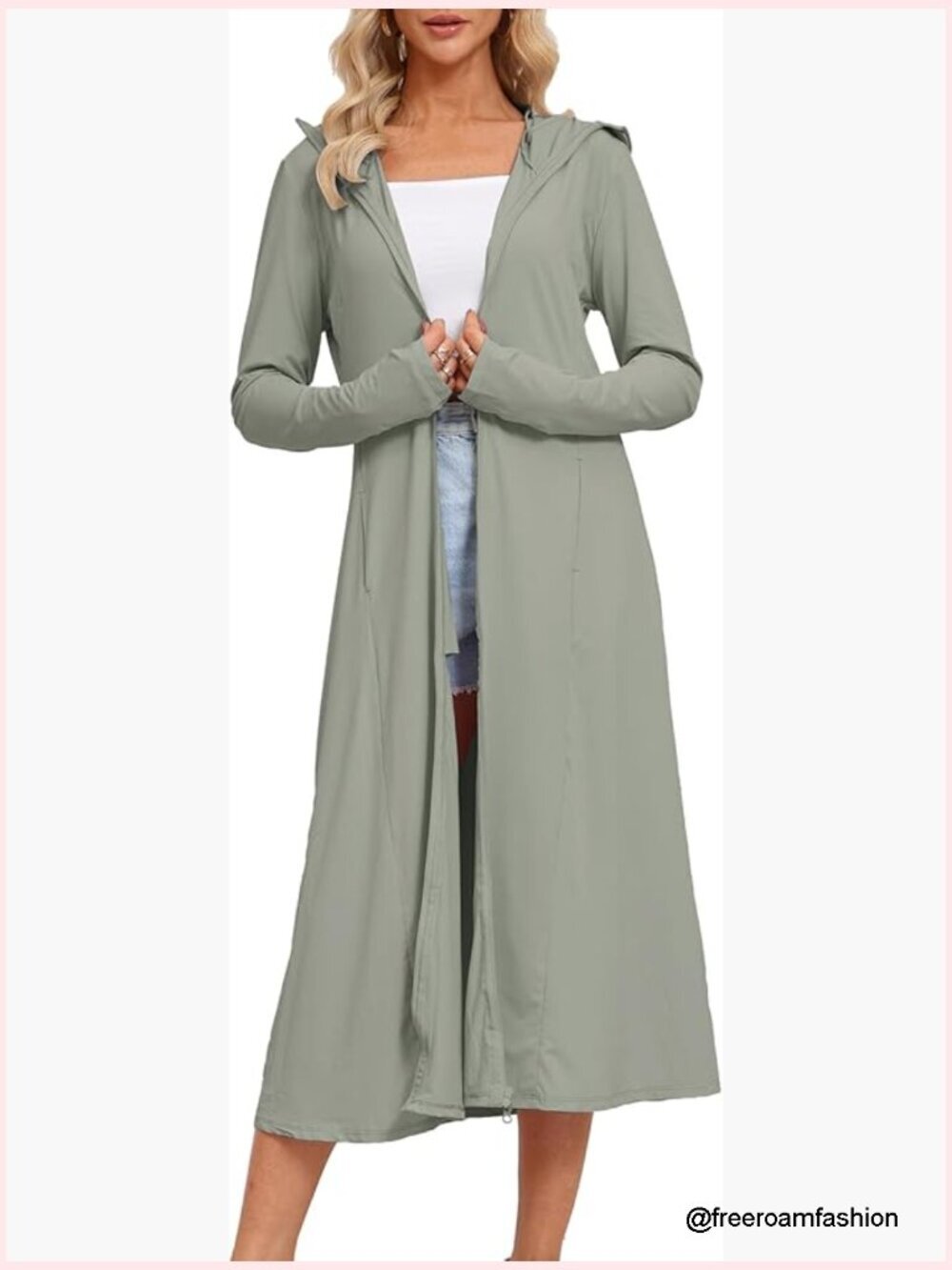 UPF 50+ Long Sleeve Full Zip Sun Protection Dress Swim Cover Up Hoodie